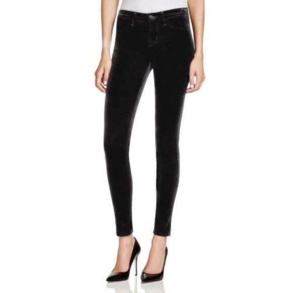 J Brand Black Jeans The Deal Skinny Leg Size 28 Noir Ankle Zip - Picture 1 of 10